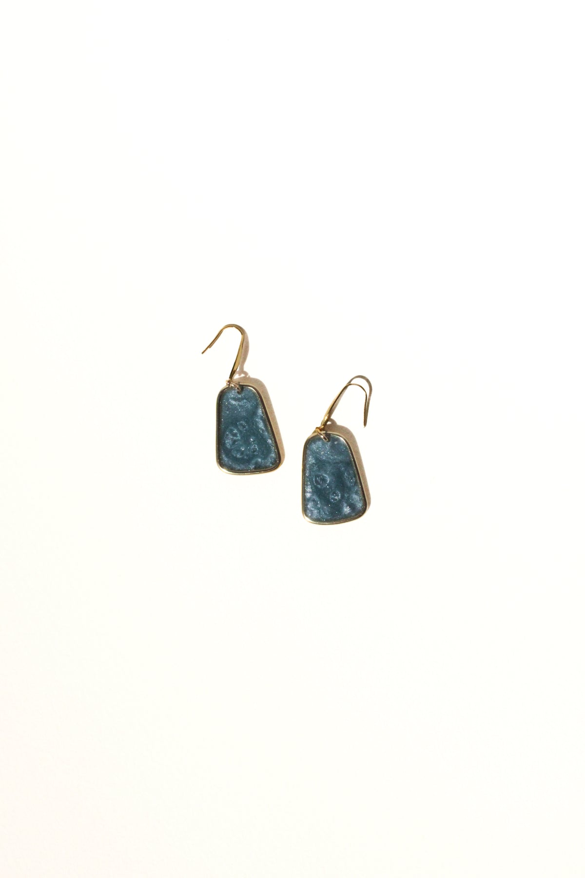 Slate 20 - Slate Blue Small Handmade Light Resin Statement Earrings