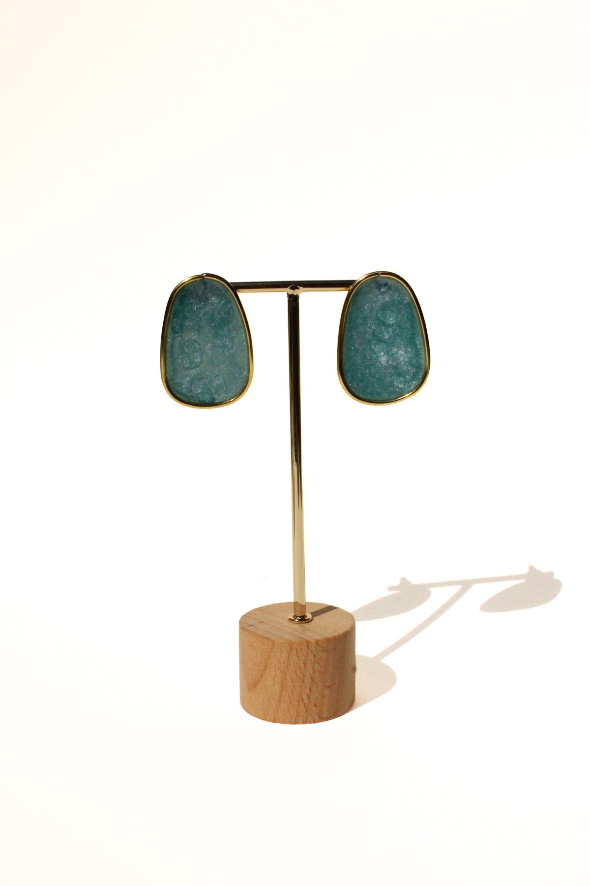 Slate 06 - Slate Blue Post Handmade Light Resin Statement Earrings