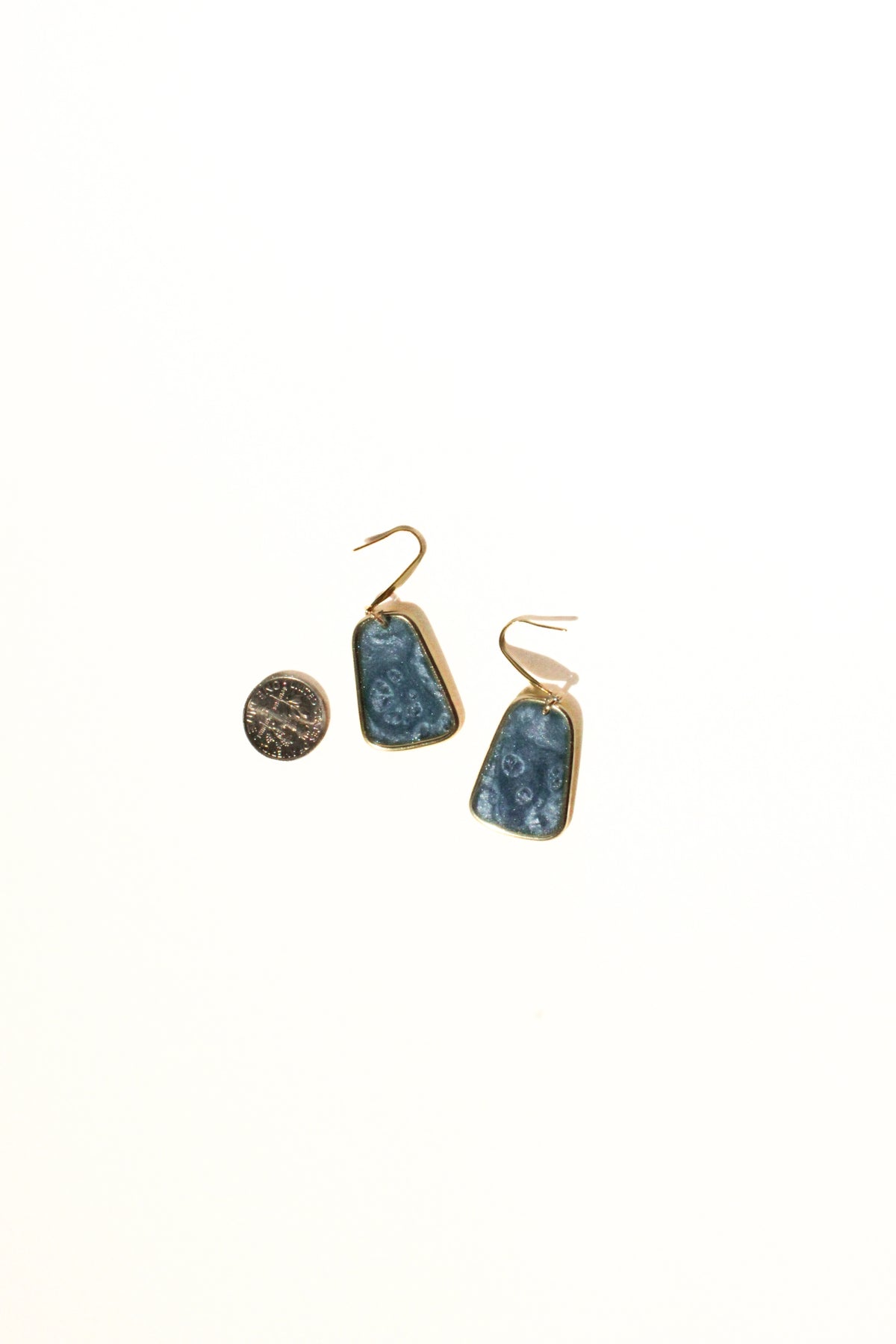Slate 20 - Slate Blue Small Handmade Light Resin Statement Earrings