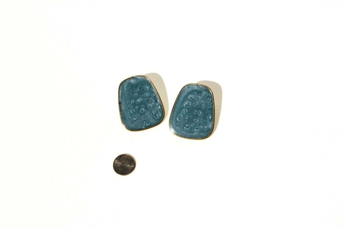 Slate 02 - Slate Blue Post Handmade Light Resin Statement Earrings