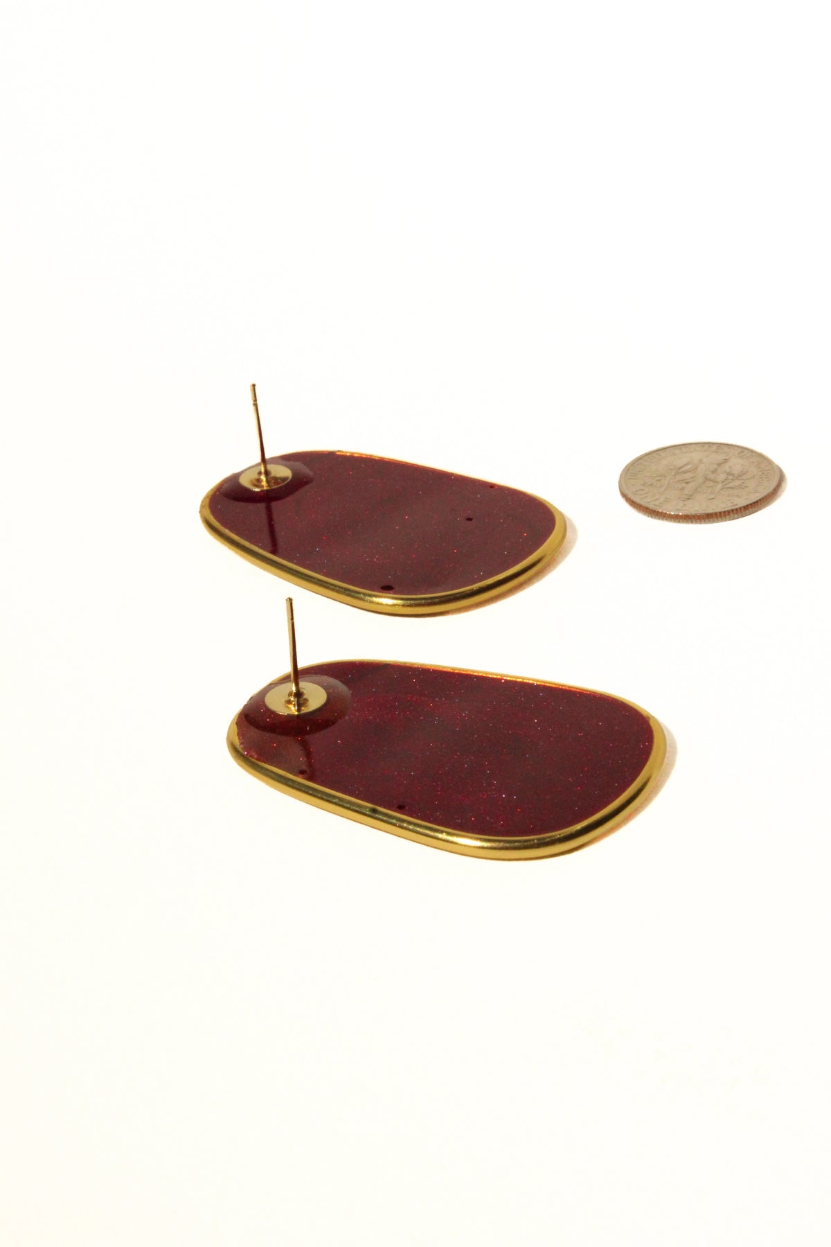 Merlot 06 - Burgundy Post Handmade Light Resin Statement Earrings