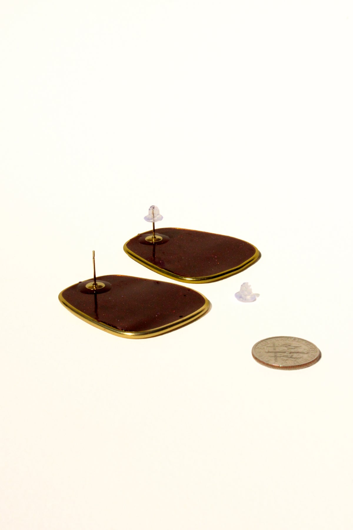 Merlot 02 - Burgundy Post Handmade Light Resin Statement Earrings