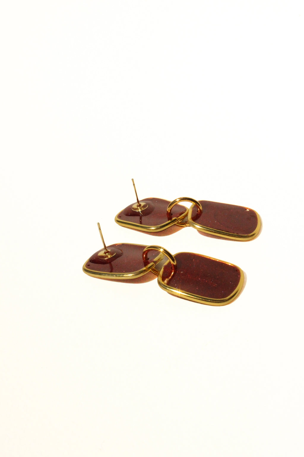 Merlot 21 - Burgundy Dangle Handmade Light Resin Statement Earrings