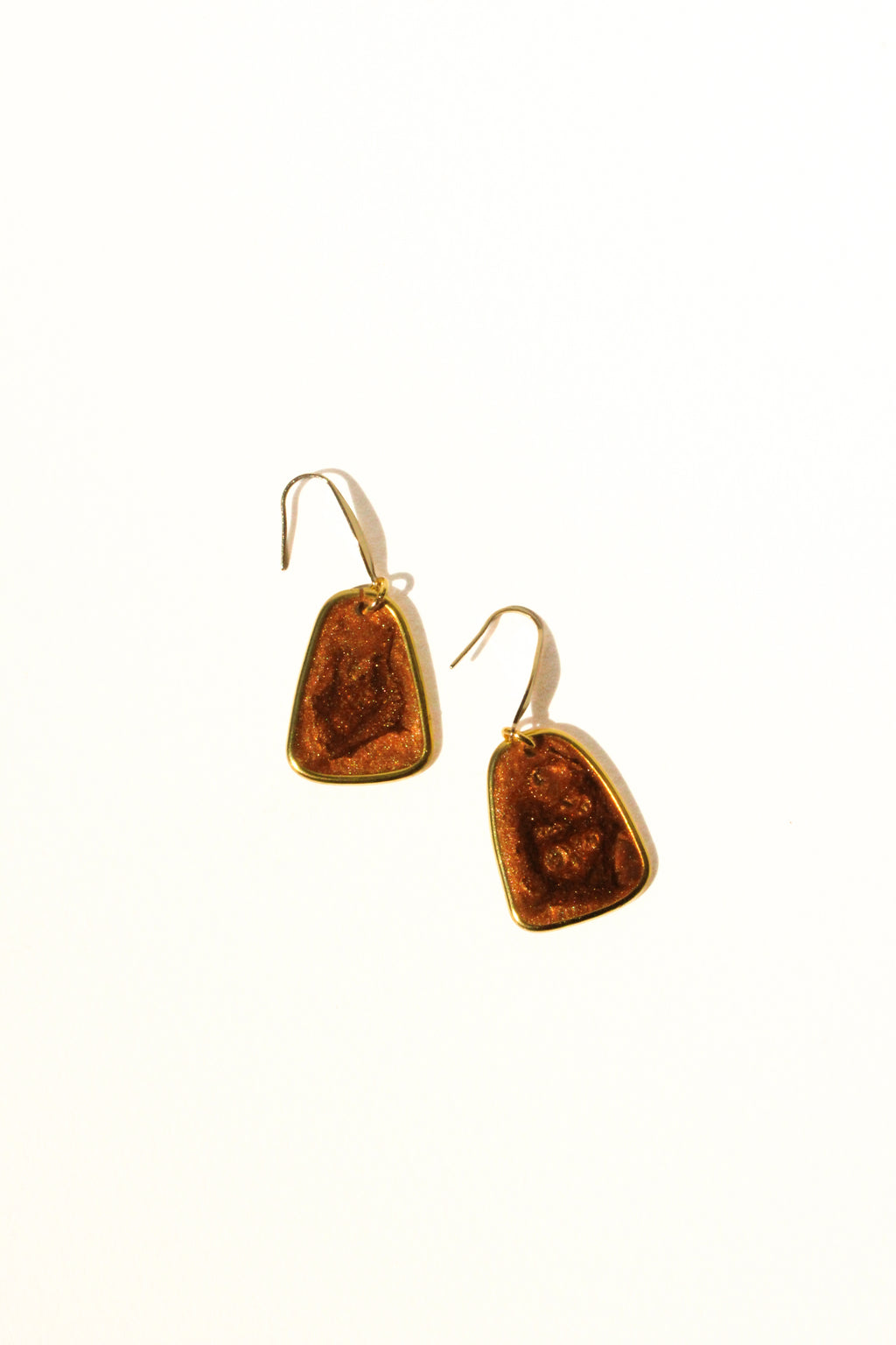Penny 20 - Copper Small Handmade Light Resin Statement Earrings