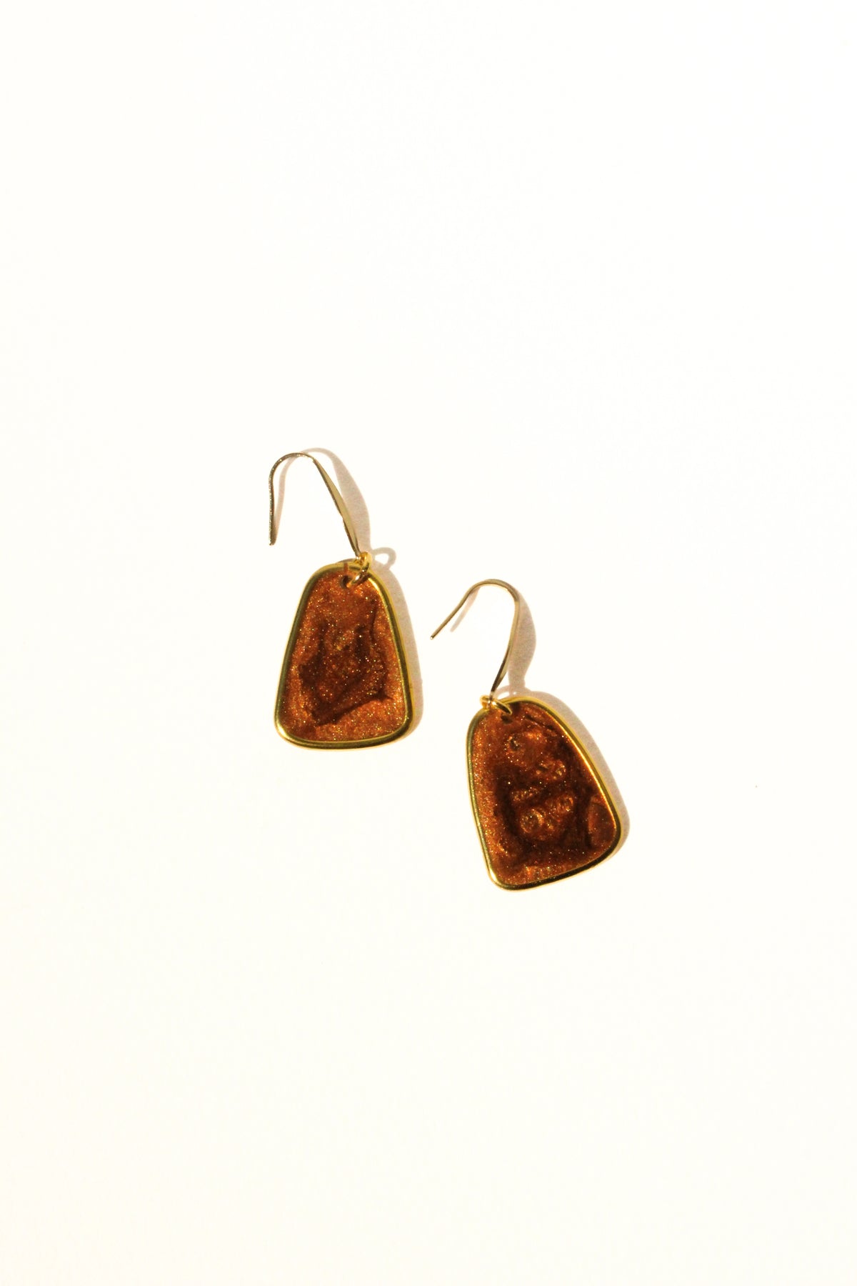 Penny 20 - Copper Small Handmade Light Resin Statement Earrings