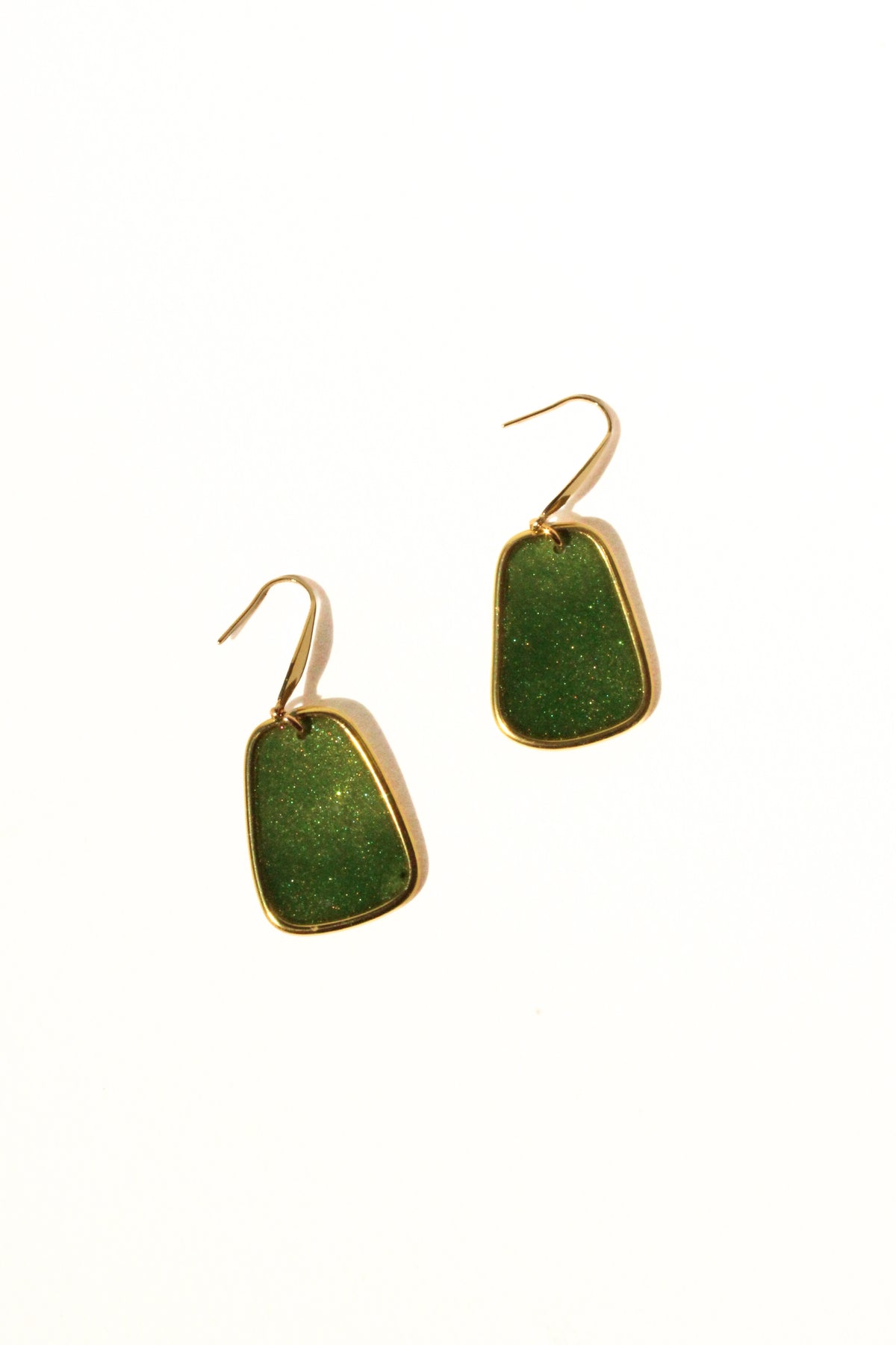 Moss 20 - Mossy Small Handmade Light Resin Statement Earrings