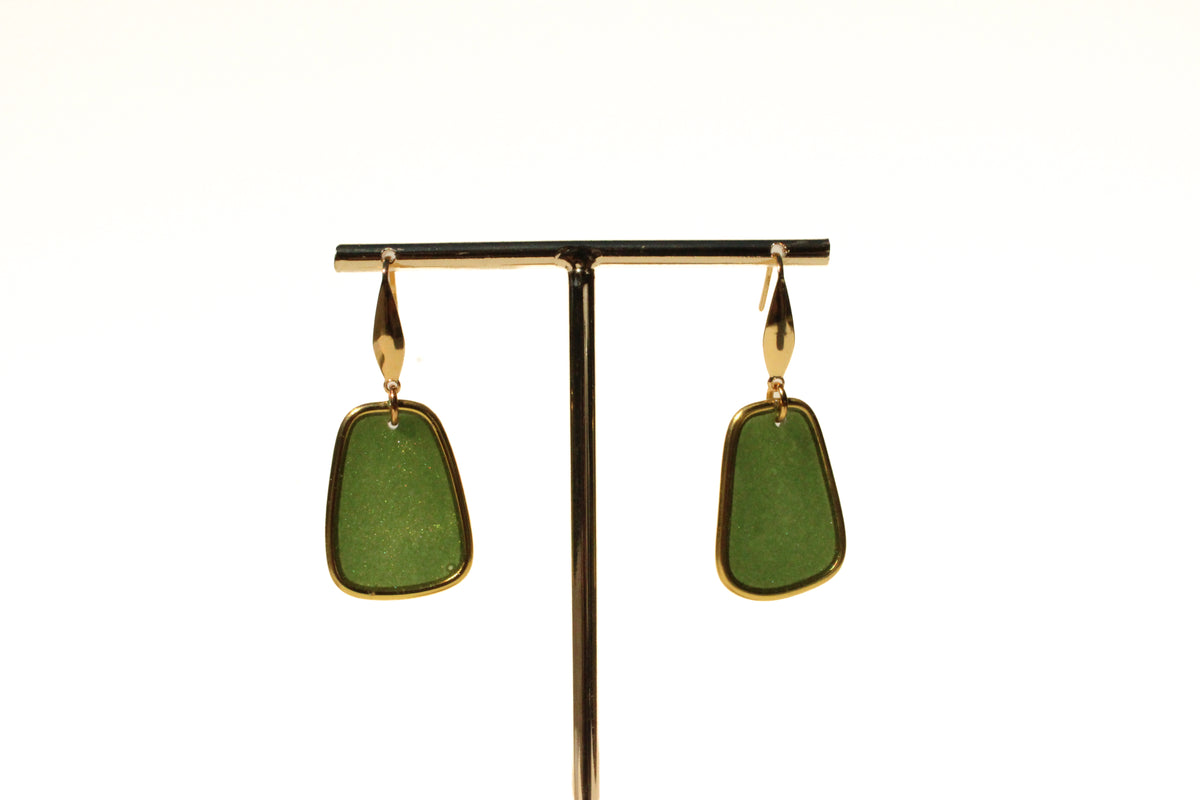 Moss 20 - Mossy Small Handmade Light Resin Statement Earrings